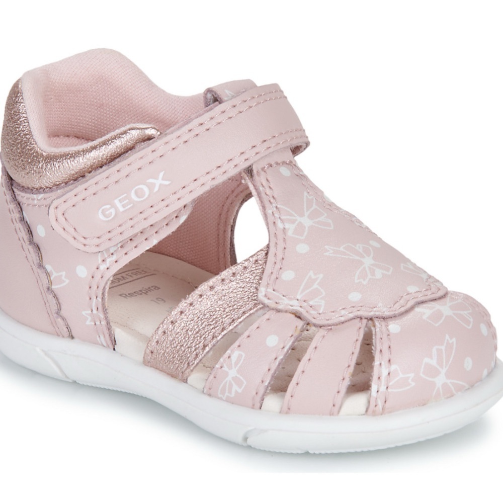 Geox Pink Sandals with Velcro Closure and Breathable Design